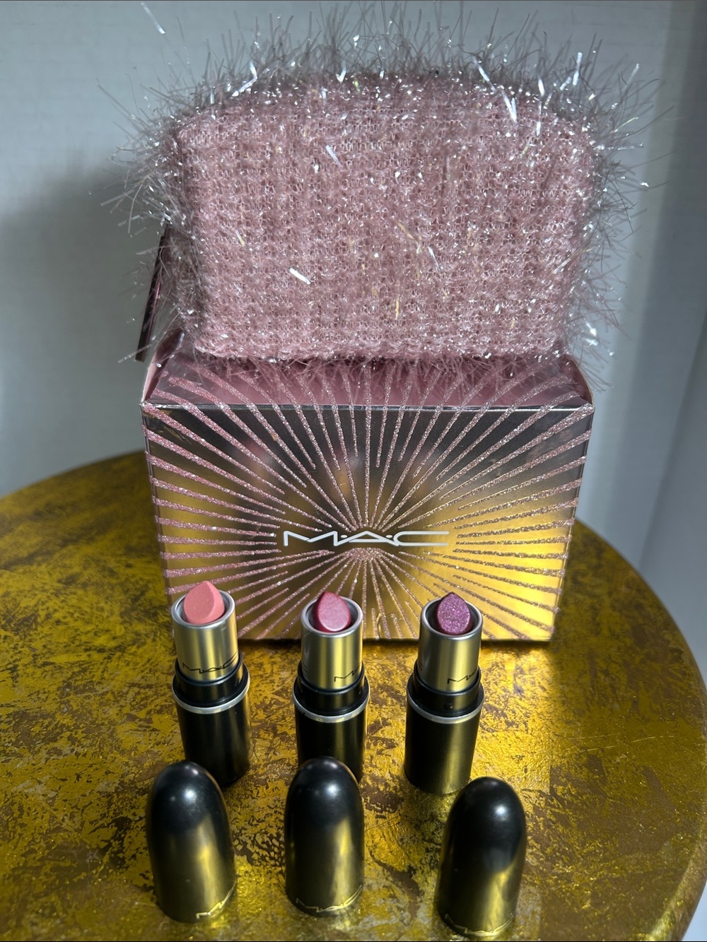 MAC Cosmetics Mini Lipstick Trio — Soft Rose, Dusty Pink & Mauve